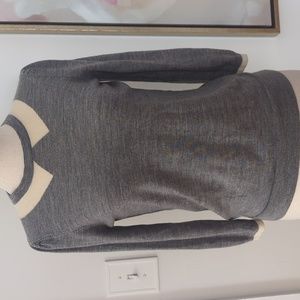 Grey, collared Merino Wool J. Crew Sweater